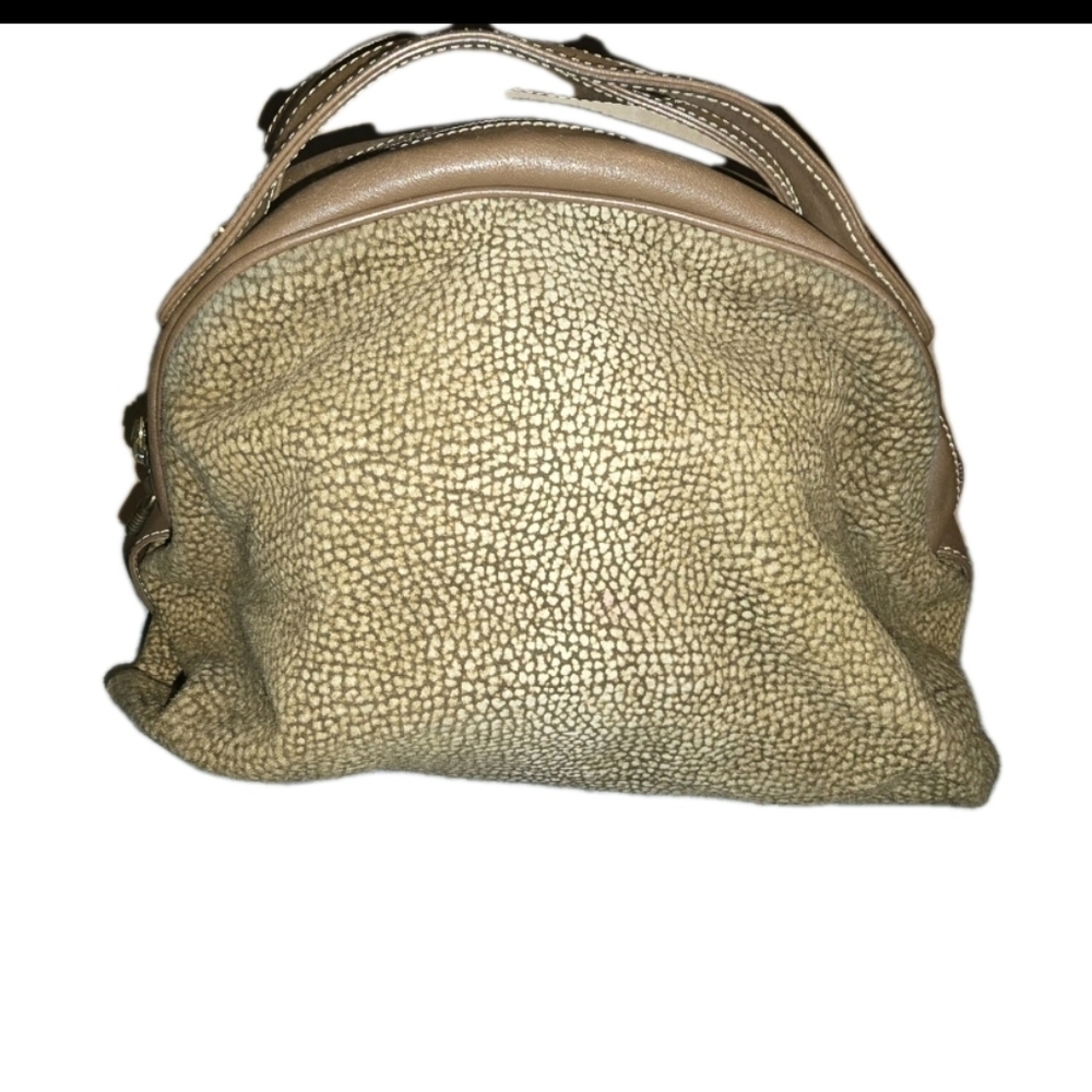 Cute Vintage Borbonese Cream and Tan Women's Handbag